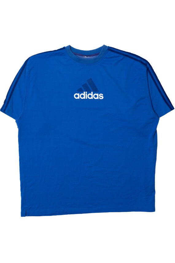 Adidas Trefoil Spellout Logo Striped Sleeve T shirt Etsy