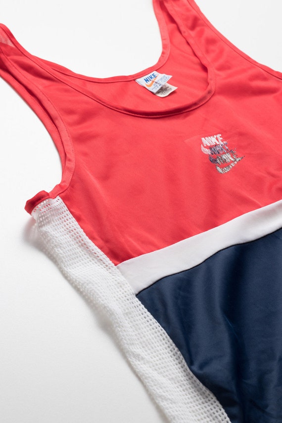 70s Vintage Nike Red, White & Blue Mesh Tank