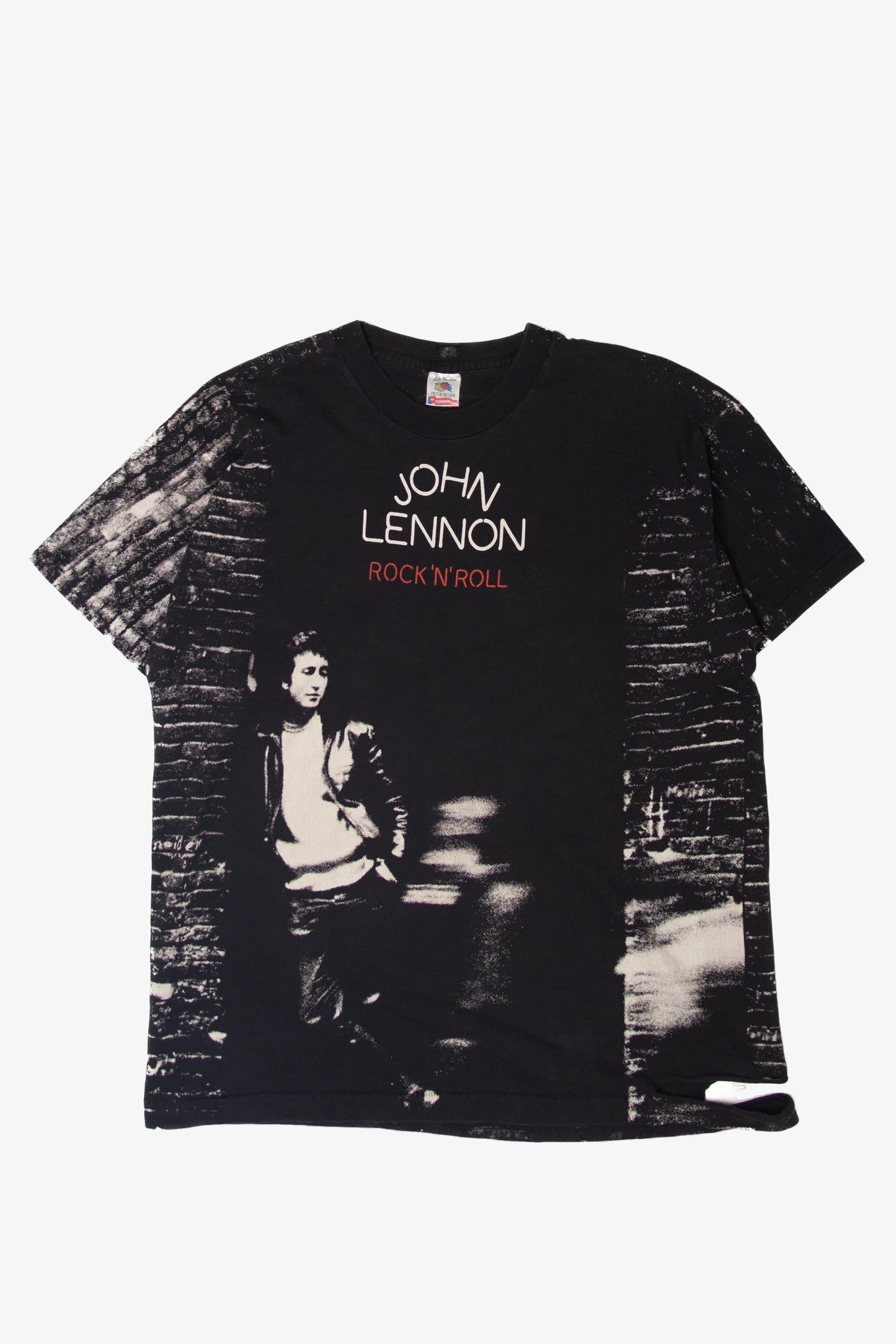 Vintage John Lennon All Over Print Distressed T-shirt (1990s) - Etsy