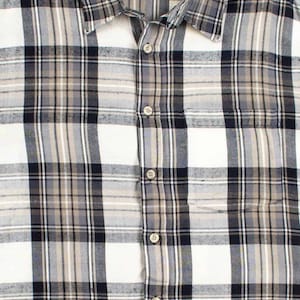 White Plaid Vintage Button Up Shirt