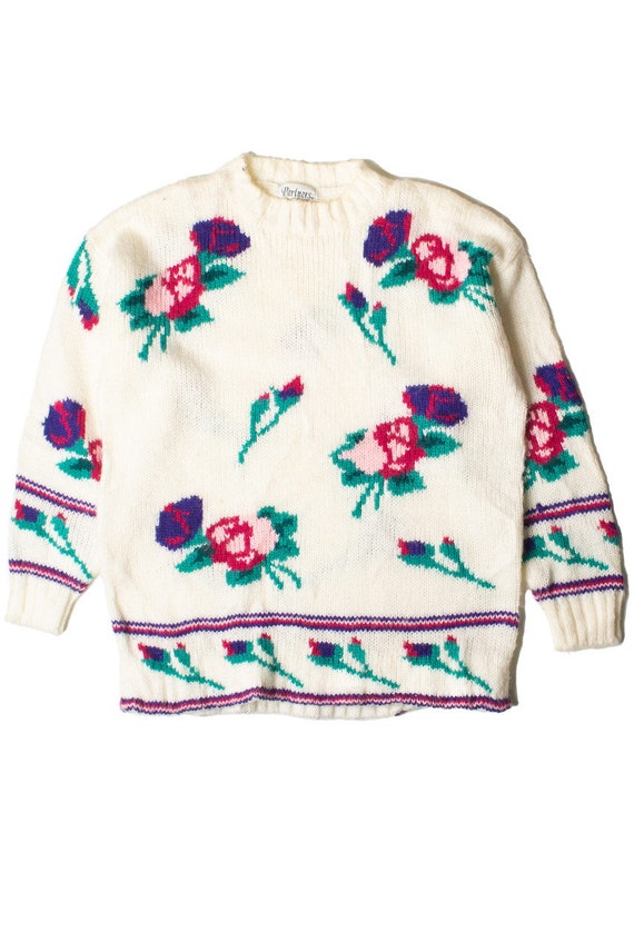 Vintage Knit Floral Partners by Mervyn's Sweater