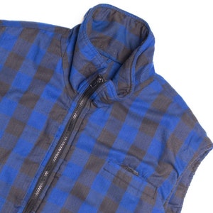 Blue Plaid Flannel Vest - Branded Lion - Size XL