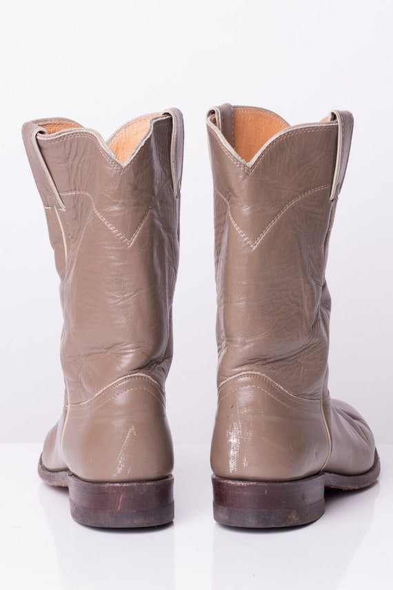 Tan Leather Justin Cowboy Boots (7 C) - image 4