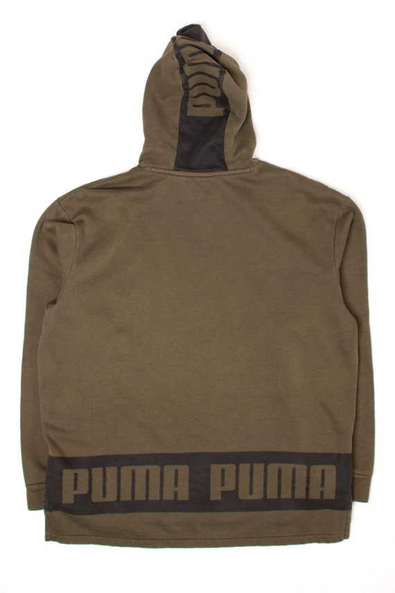 Olive Green Puma Hoodie (2000s) 1