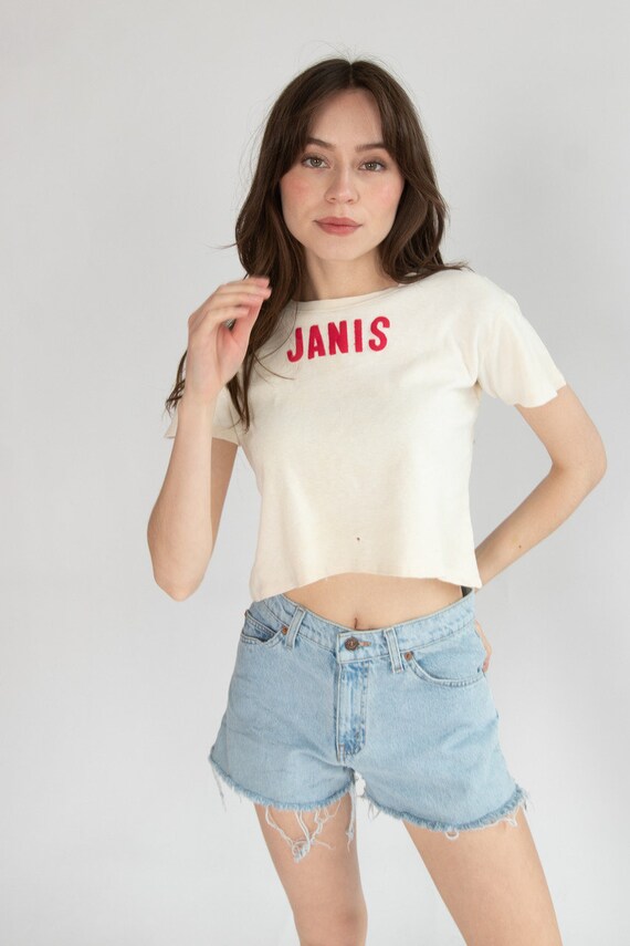 Vintage Homemade Janis Joplin Cropped T-Shirt (196