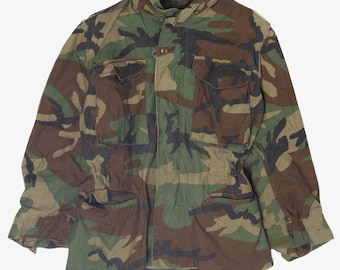 Vintage 1990s US Military Camo Anorak Pullover / Woodland