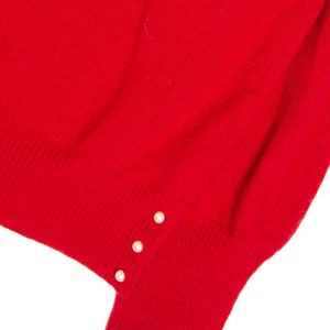 Red Bishop Sleeve Pearl Detail Sweater