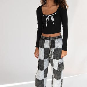 Checker Patchwork Pants