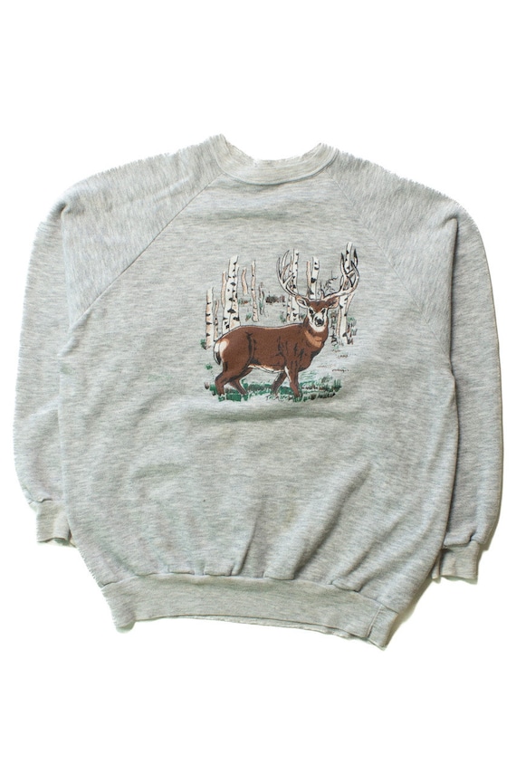 Vintage Birch Forest Deer Sweatshirt (1980s)