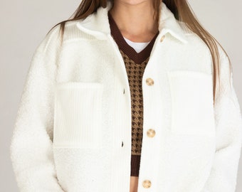 Contrast Sherpa Shacket