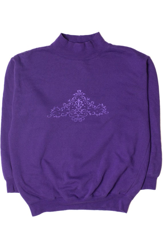 Vintage Purple Filigree Mock Neck Sweatshirt