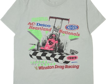 T-shirt med NHRA Winston Drag Racing Nationals-logotyp från 1989