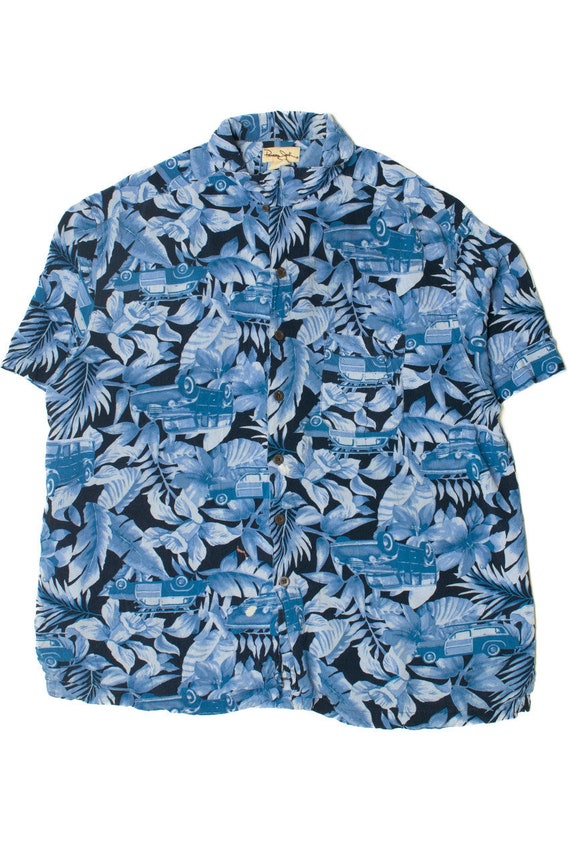 Car And Floral Panama Jack Hawaiian Shirt