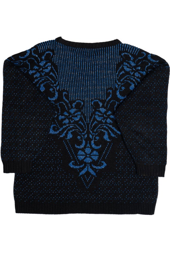 Vintage Blue Metallic Kinetic 80s Sweater - image 2