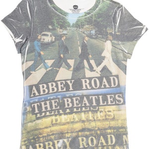 Recycled 2009 The Beatles Abbey Road Distressed Print T-Shirt