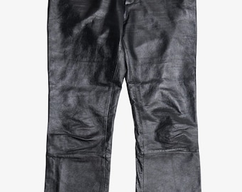 Vintage Wilsons Maxima läderbootcutbyxor med bälte (2000-talet)