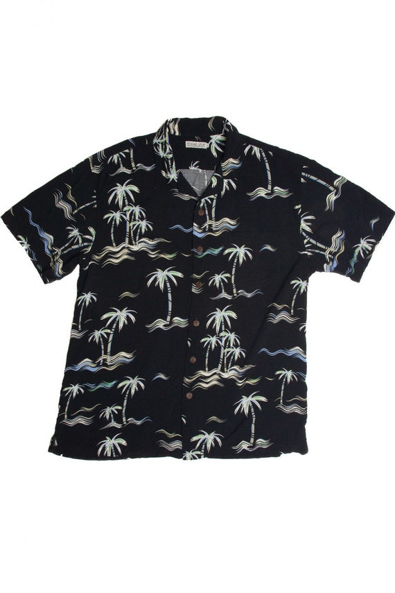 Camisa hawaiana vintage con ondas de palmera España