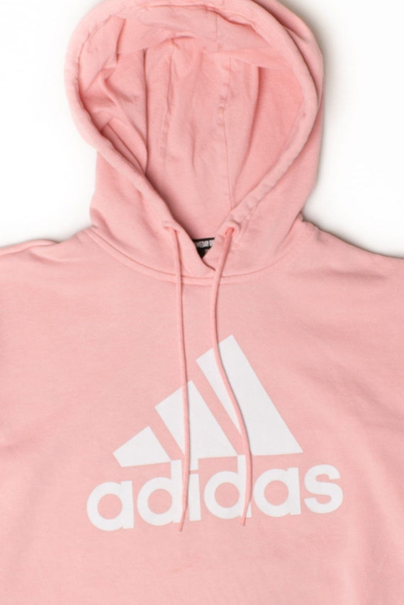 Pink cropped cheap adidas hoodie