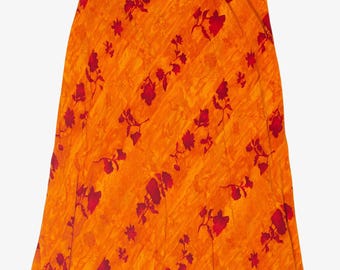 Gonna floreale arancione vintage (anni '80)