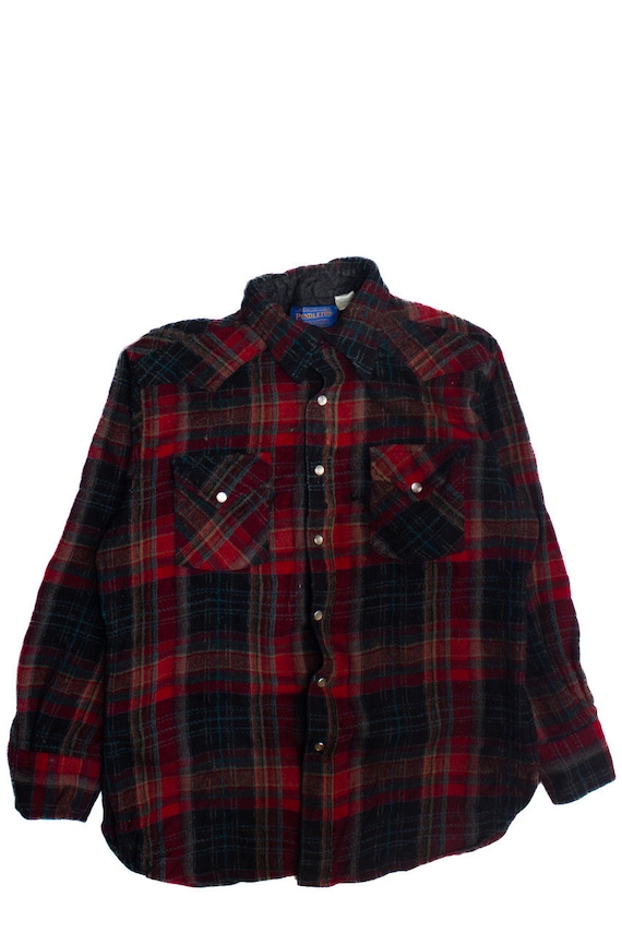 Vintage 90s Pendleton Flannel Western Shirt - image 1