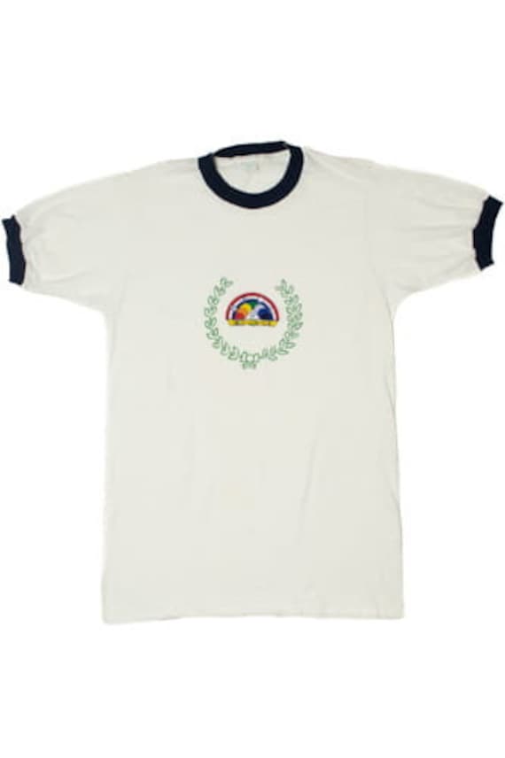 Vintage BFCL Rainbow Logo Navy Ringer T-Shirt