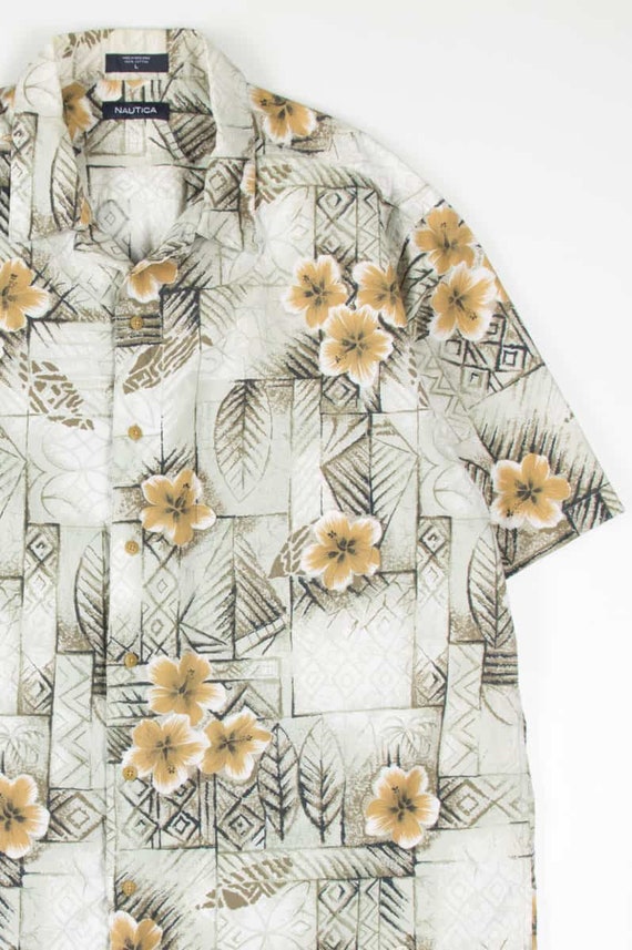 Stone Floral Nautica Hawaiian Shirt - image 1