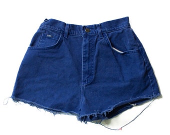 Pantalones cortos vaqueros vintage de corte azul (talla 10 Pet)