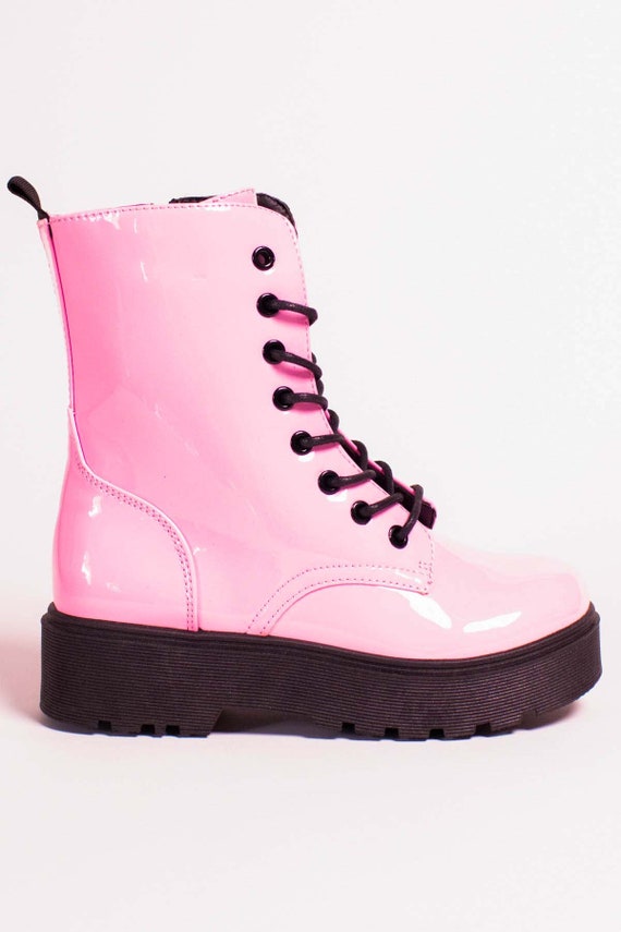 platform pink boots