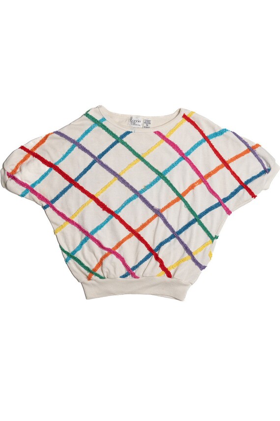 Vintage Rainbow Ribbon Short Sleeve Sweatshirt (19