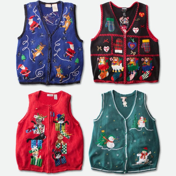 Mystery Vest | Vintage Ugly Christmas Sweater Vest