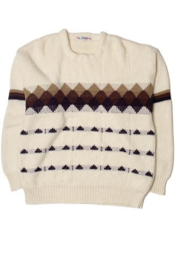 Vintage Diamond Pattern HD Sharma 80s Sweater