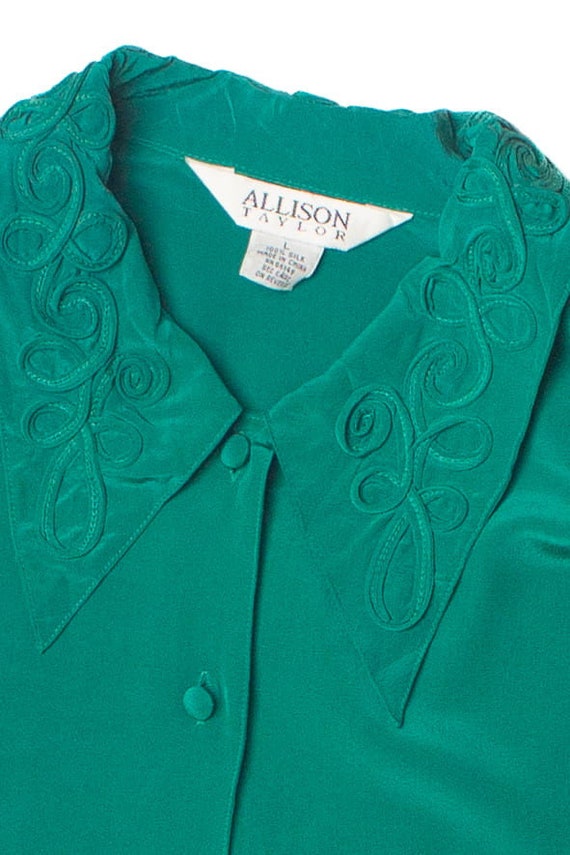 Vintage Silk Allison Taylor Button Up Top - image 2