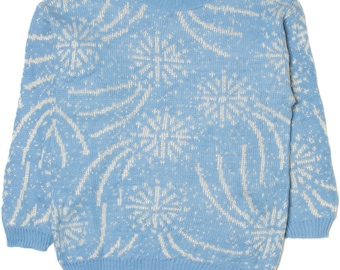 Suéter vintage de copos de nieve brillantes de los años 80