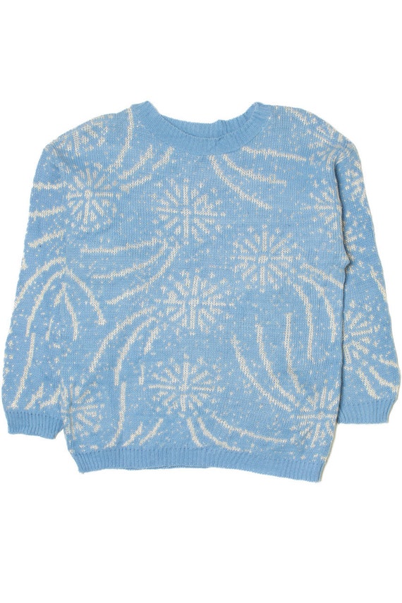 Vintage Sparkly Snowflakes 80s Sweater