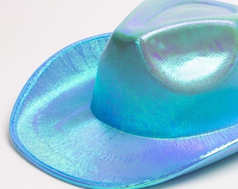 Turquoise Iridescent Cowboy Hat