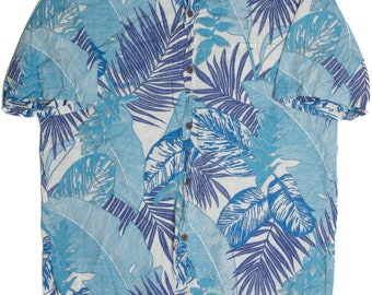 Camisa hawaiana vintage triple azul