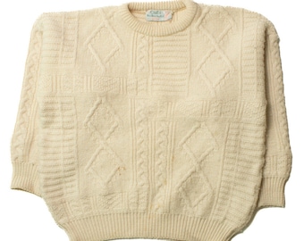Vintage Quill's Woolen Market Fisherman Sweater 1169