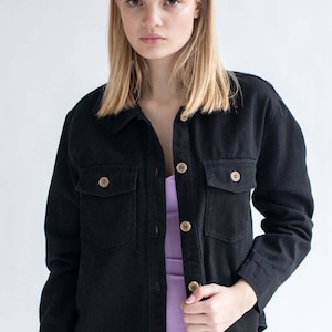 Black Washed Denim Shacket