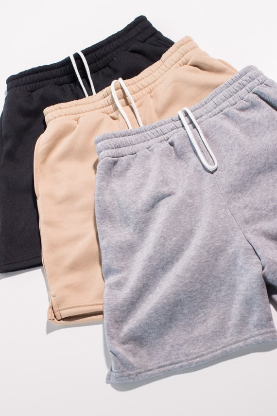 Tan Fleece Boyfriend Shorts | Etsy