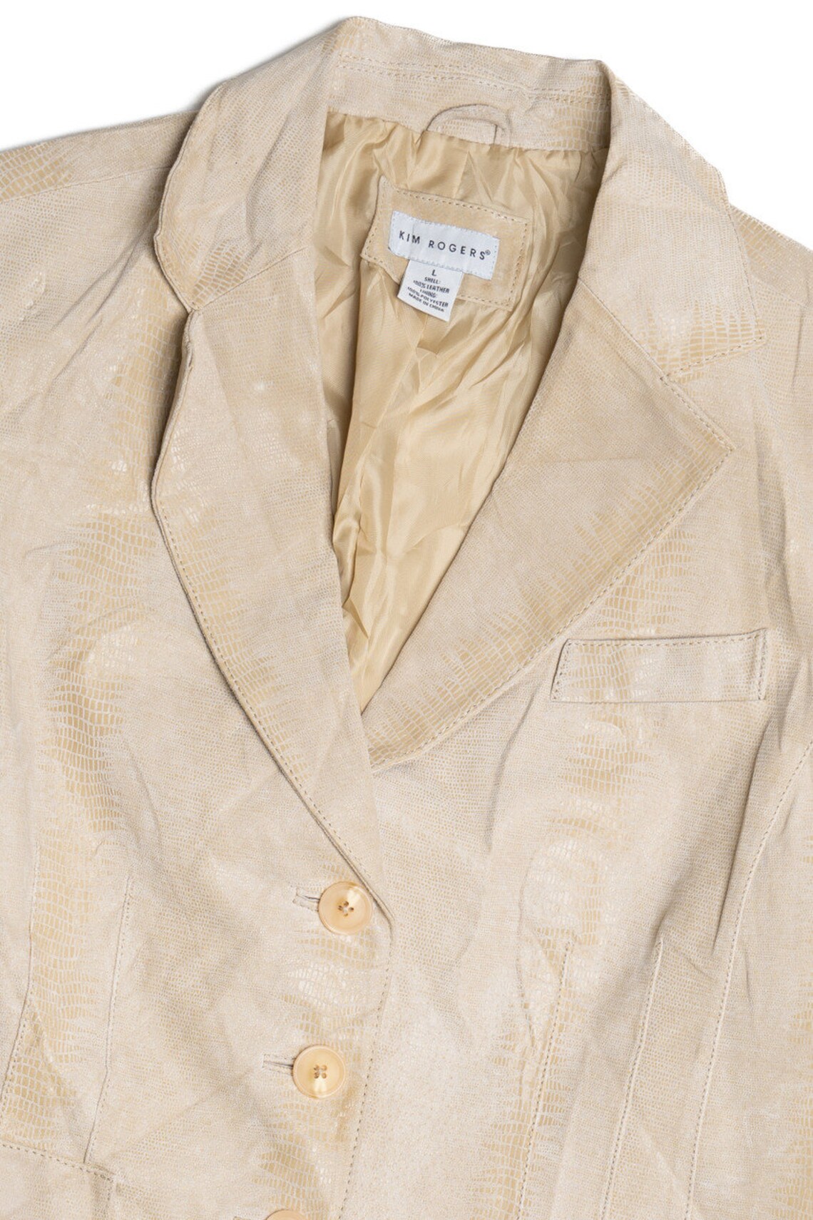 Vintage  Kim Rogers Snake Pattern Leather Blazer Jacket, Foto 2 von 5