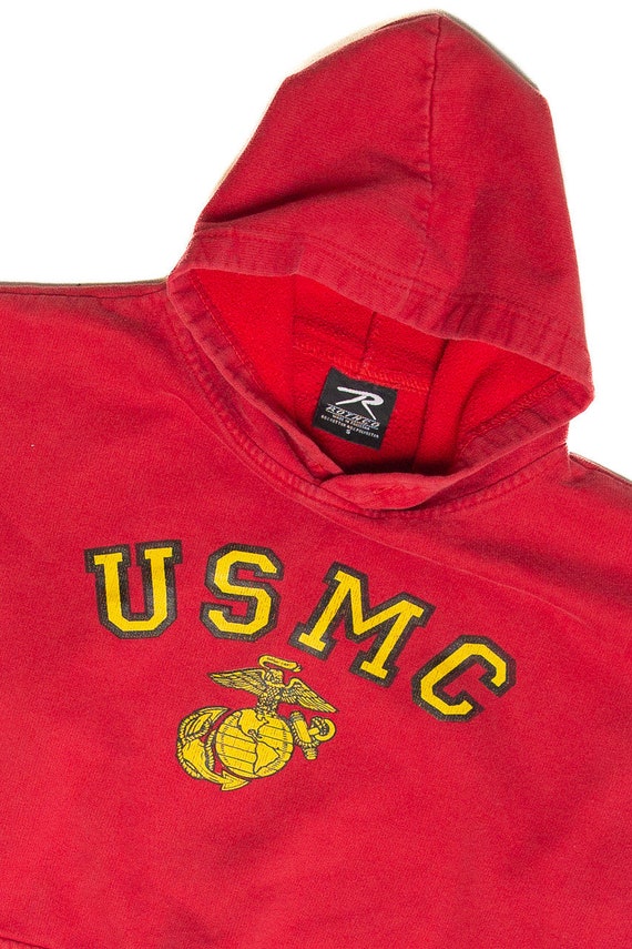 Vintage USMC Hooded Sweatshirt - image 2