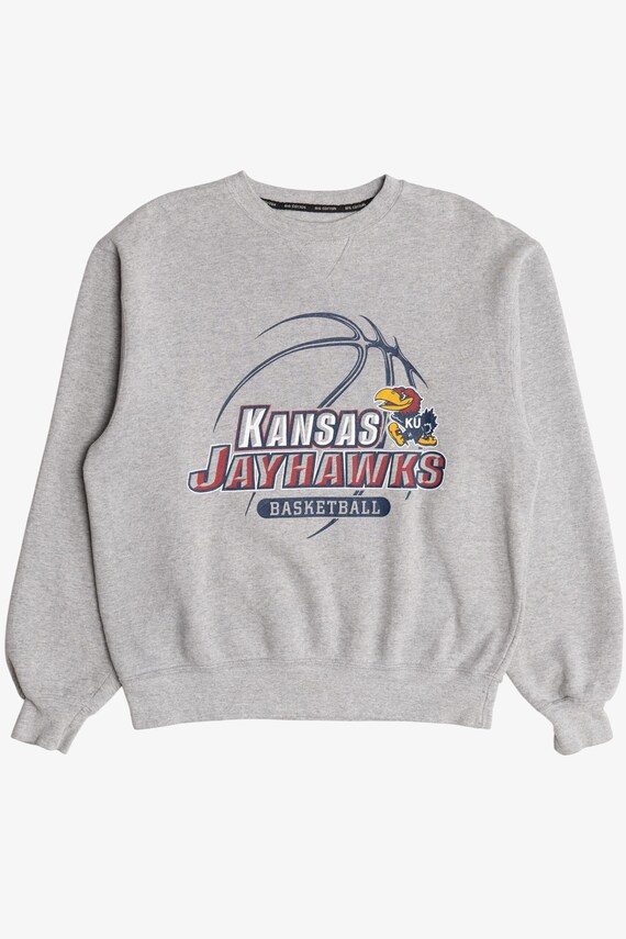 Vintage "Kansas Jayhawks Basketball" University Of Kansas College Sweatshirt (2000s)