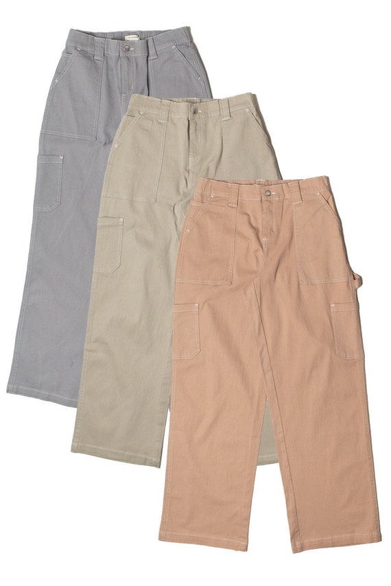 【BAON】Minket carpender wide cotton pants 304 Albion Carpenter Pants - Caribou | Women's High-waisted