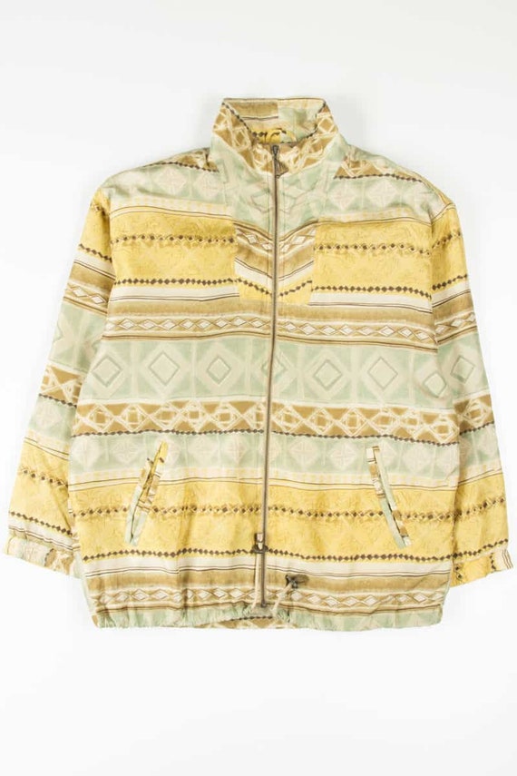 希少 〜90's EuroWork CottonSatin Stripe JKT 90'S NAUTICA Multi-stripe Cotton Knit Sweater Men's L