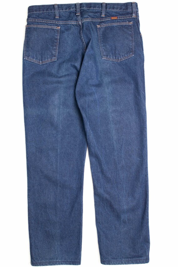 Dark Blue Rustler Denim Jeans - image 2