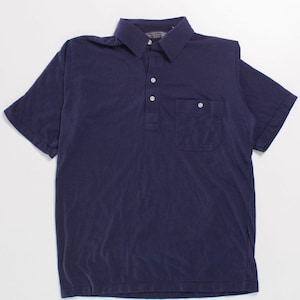 Vintage Navy Blue Single Stitch Polo