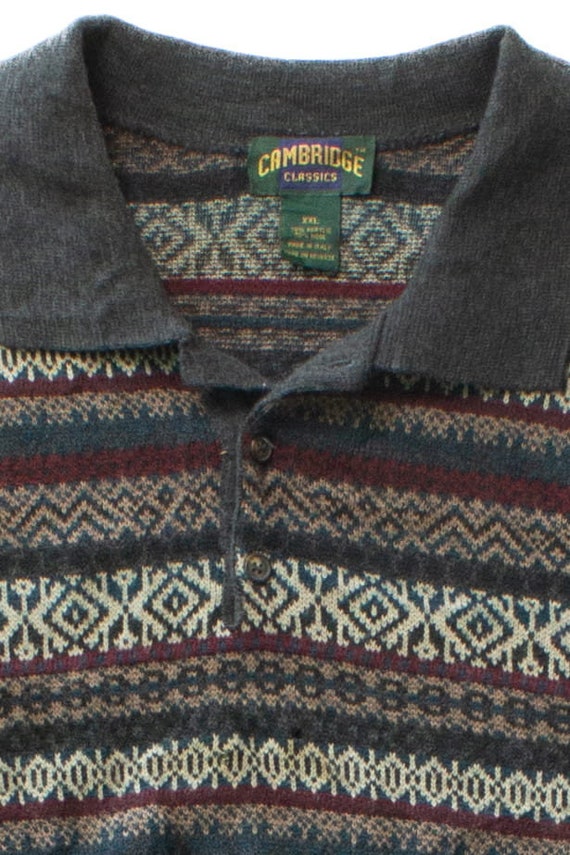 Vintage Cambridge Classics Polo Collar 80s Sweater - image 3