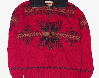 Suéter vintage Fair Isle tejido a mano de G.H. Bass & Co. (años 90)