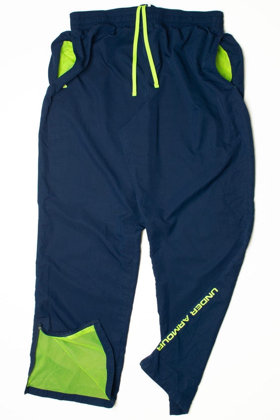 Under Armour Navy/Lime Green Track Pants