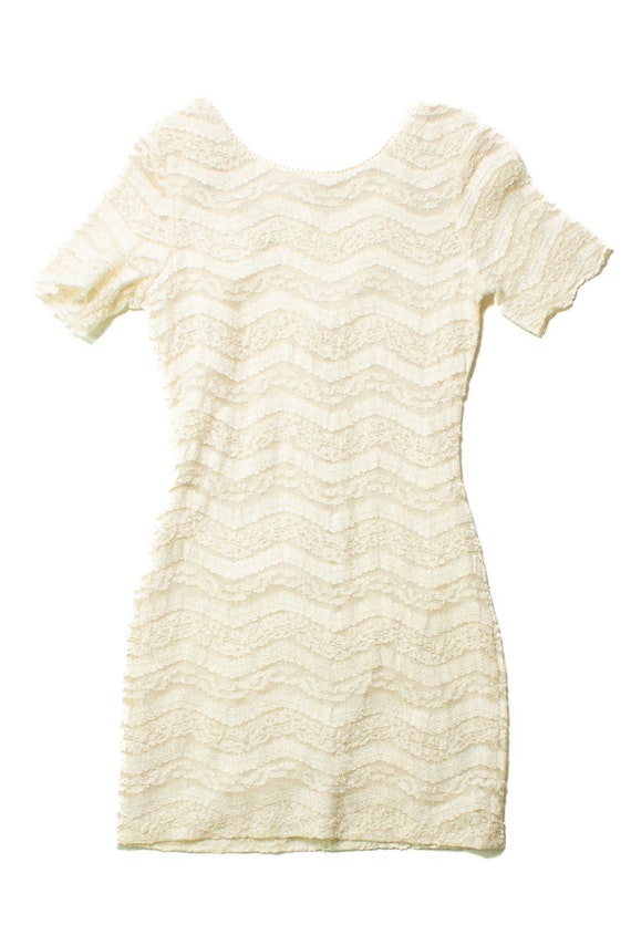 Vintage White Pearl Mini Dress - image 2